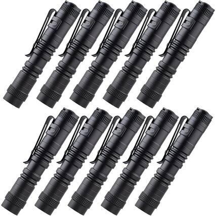 Front. ACJPR - Beieverluck 10-Pack Mini Flashlights – Pocket Penlight, Clip, Tactical LED.