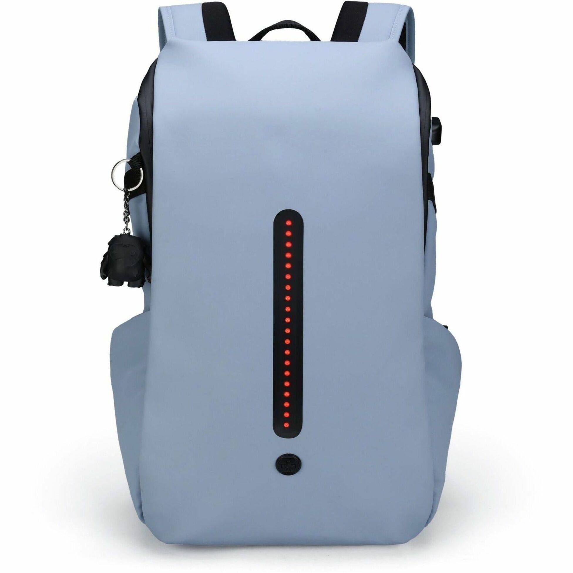 Alt View 16. Swissdigital Design - LAMONE L LED TSA-Friendly Water-Resistant Backpack With USB Charging Port  RFID Protection and Fits Up to 16″ Laptop - Light Blue.