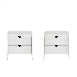 Manhattan Comfort - Coney Mid-Century Modern 20" Nightstand - Set of 2 - White