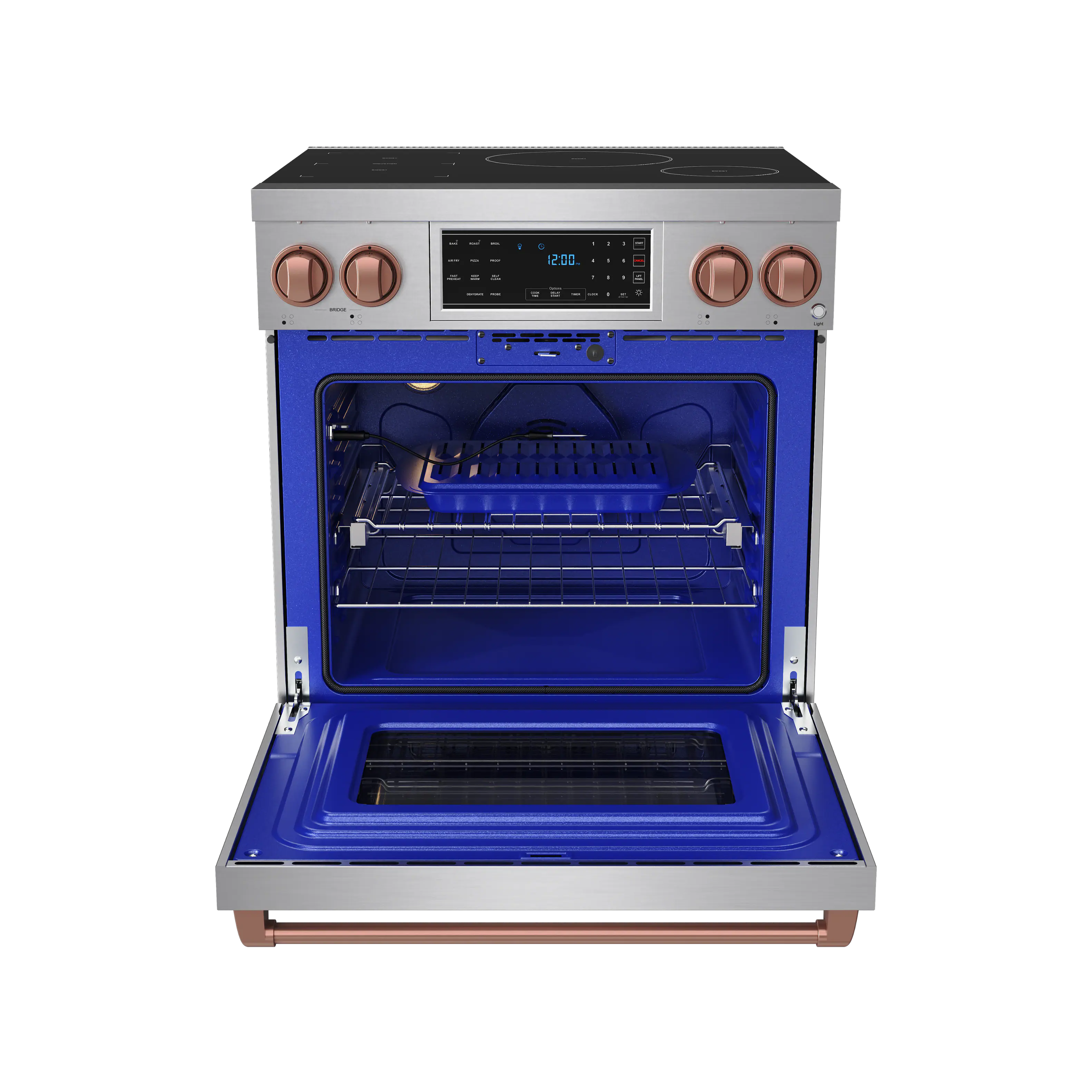 Alt View 1. Thor Kitchen - Gordon Ramsay Series by Thor Kitchen 4.8 Cu. Ft Freestanding Induction Range with Rose Gold Hardware - Stainless steel.