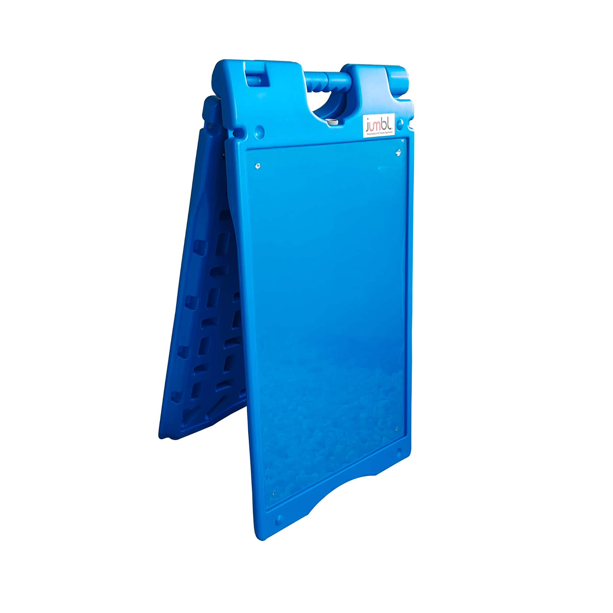 Jumbl - A Frame Sandwich Board – 15.7 x 26” Display Sidewalk Sign with PVC Sign Protector - Blue