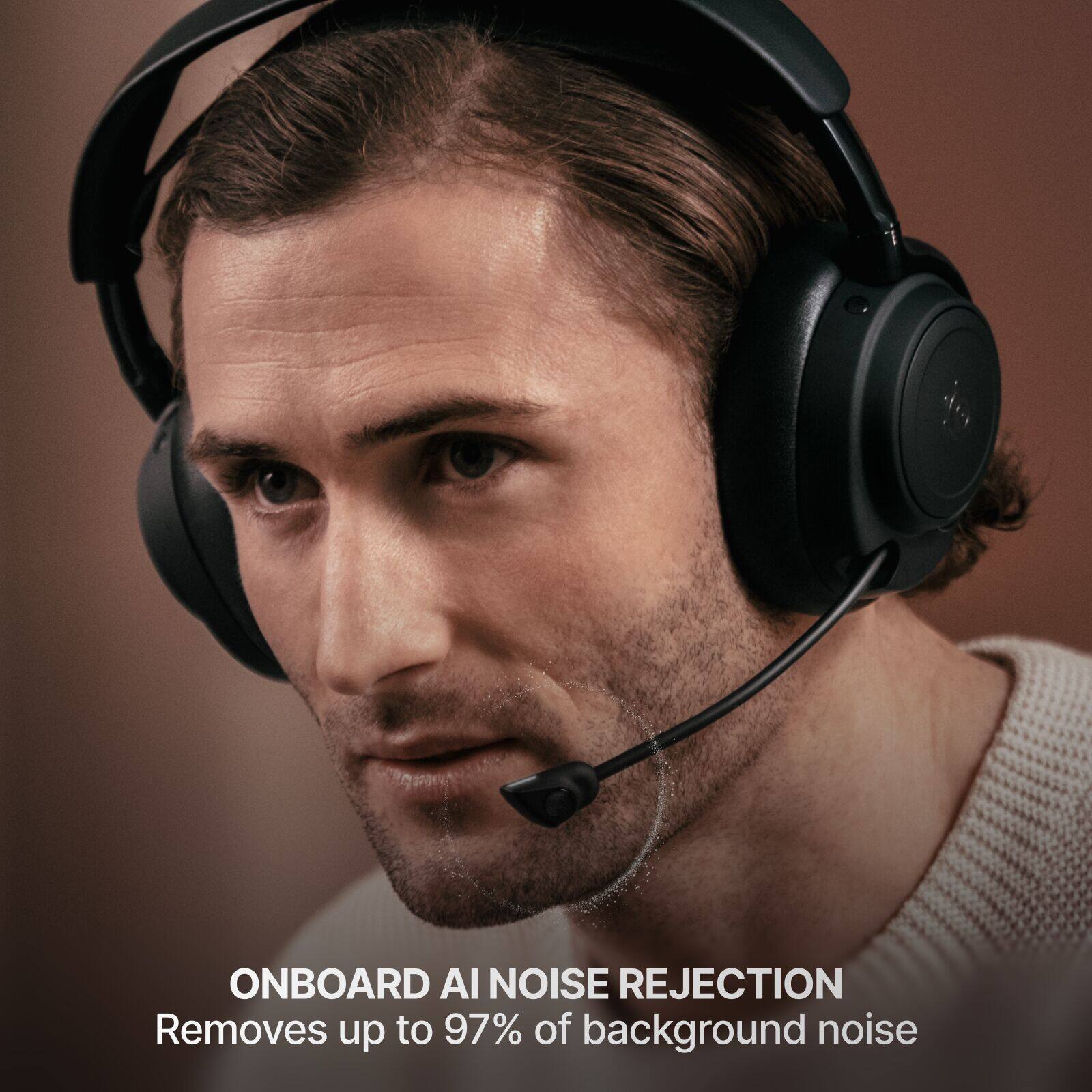 ONBOARD AI NOISE REJECTION  
Removes up to 97% of background noise