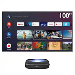 Hisense - L9G Laser TV Triple-Laser Ultra Short Throw Projector with 100" ALR Screen, 4K UHD, 3000 Lumens, HDR, Android TV - Black