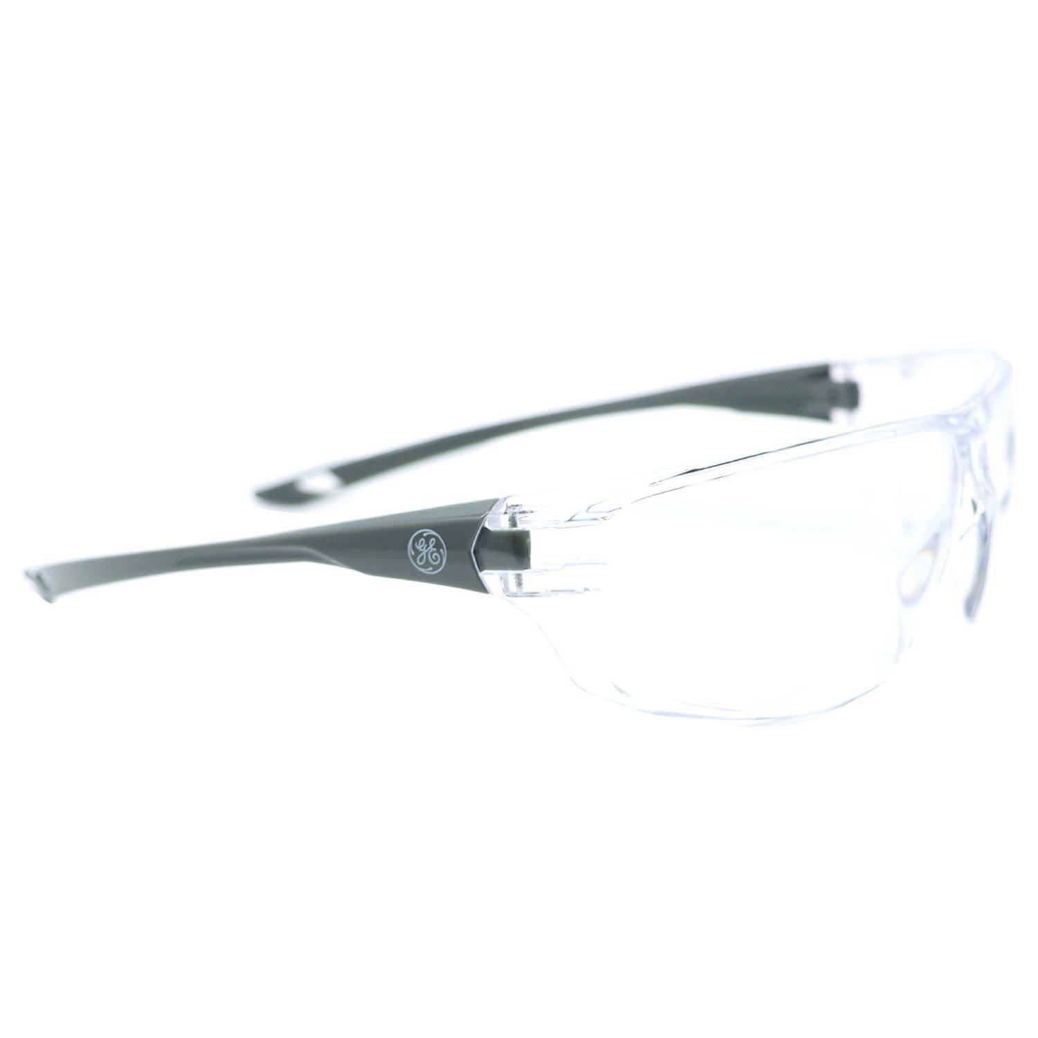 Angle. General Electric - General Electric 03 Series Impact-Resistant Safety Glasses Clear Lens Gray Frame 1 pk - Gray.