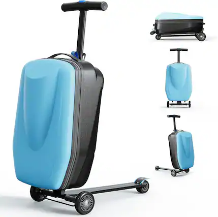 Front. Circus Cirle - Circus Cirle Hardshell Kids' Luggage, Foldable Carry on Kids Suitcase Wheels, Blue - Blue.
