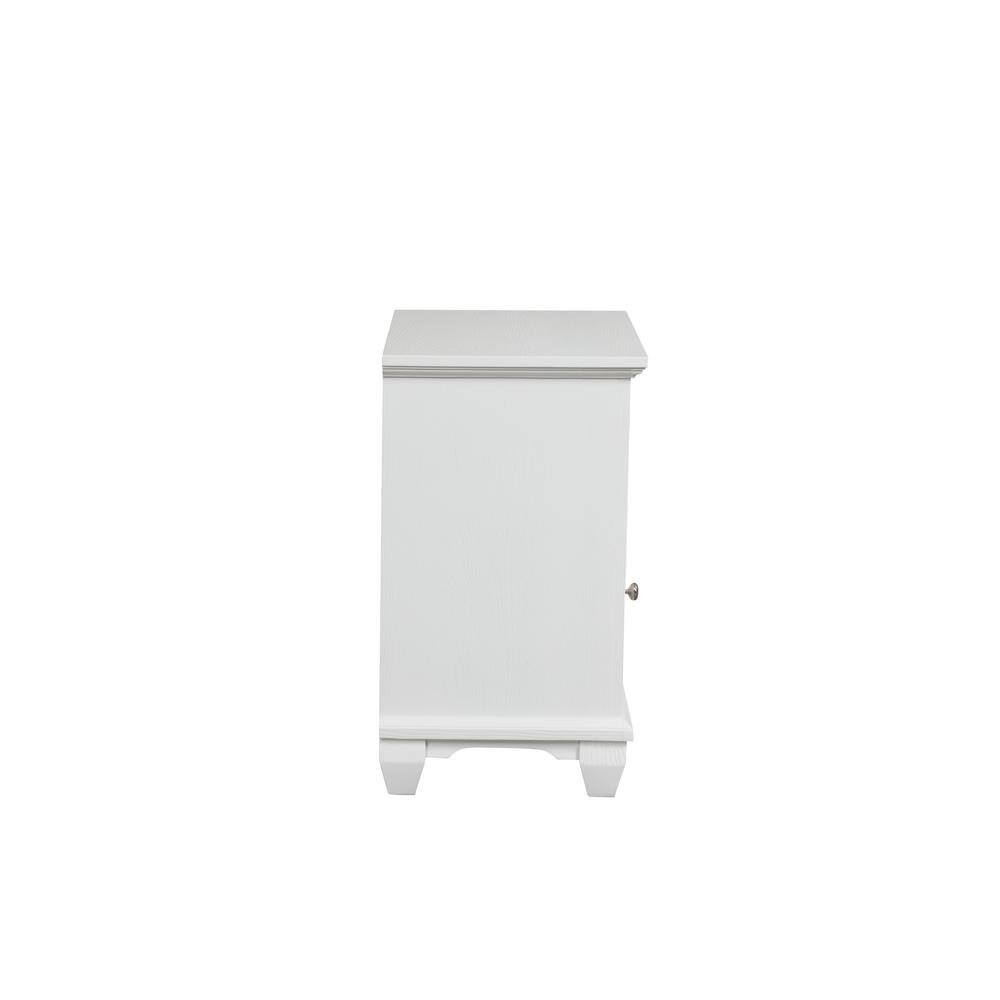Alt View 4. FurniFact - White Solid Wood Night Stand – Elegant End Table for Bedroom or Bedside Use - White.