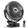 Loheer - Portable Clip Fan Rechargeable Clip On Fan with Light Quiet USB Desk Fan for Golf Cart and Treadmill