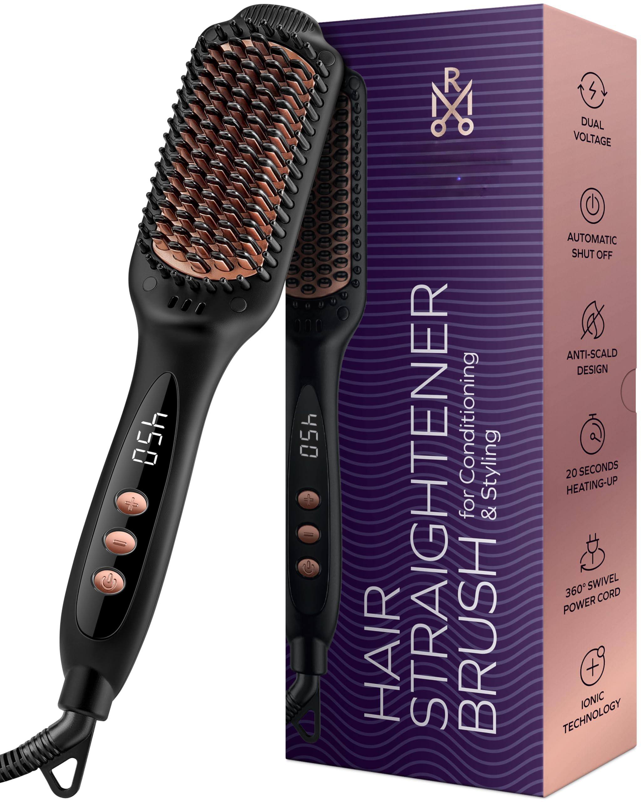 450 = 450 + R X Conditioning Styling STRAIGHTENER & HAIR BRUSH  
DUAL VOLTAGE  
AUTOMATIC SHUT OFF  
ANTI-SCALD DESIGN  
20 SECONDS HEATING-UP  
360° SWIVEL CORD  
IONIC TECHNOLOGY