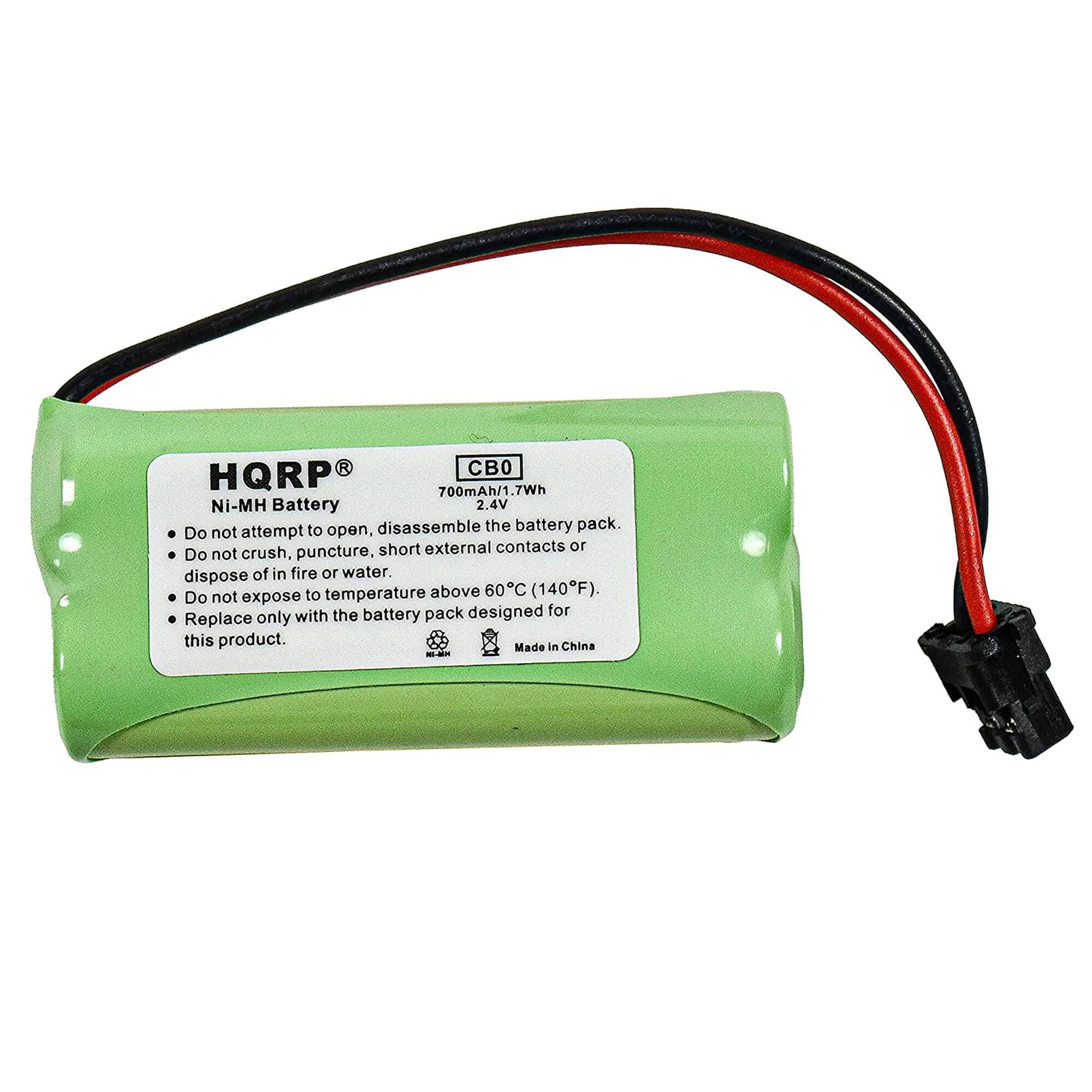 HQRP CBO 700mAh/1.7Wh Ni-MH Battery 2.4V

- Do not attempt to open, disassemble the battery pack.
- Do not crush, puncture, short external contacts or dispose of in fire or water.
- Do not expose to temperature above 60°C (140°F).
- Replace only with the battery pack designed for this product.

Made in China