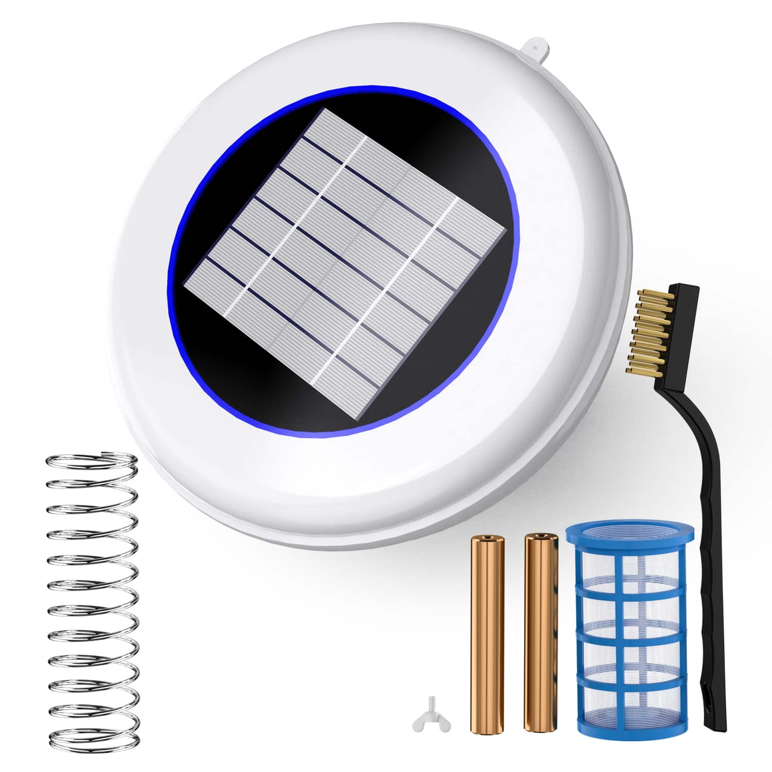 Fehokinch - Solar Pool Cleaner, Floating Water Cleaner and Purifier, Copper for Pool 35,000 Gallons