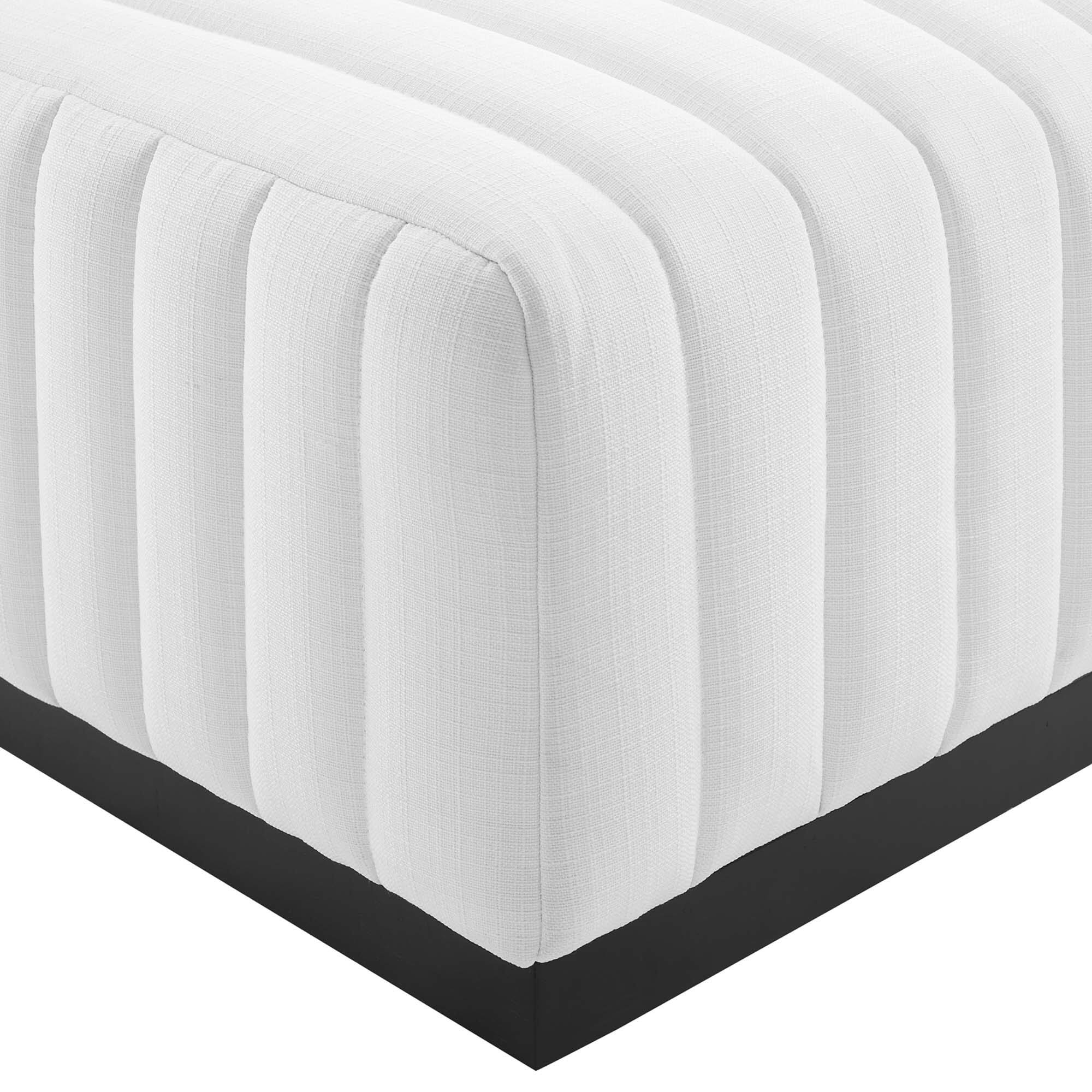 Alt View 1. Modway - Conjure Channel Tufted Upholstered Fabric Ottoman by Modway - EEI-5501-BLK-WHI.
