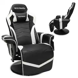 Respawn Products - RESPAWN 900 - Ergonomic Reclining Gaming Chair with Footrest, Heavy Duty, Racing Style Video Game Chairs - White