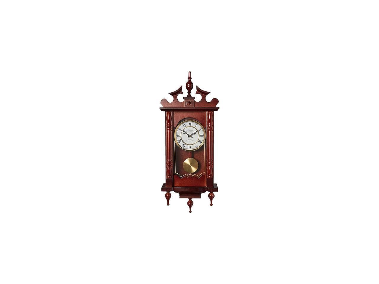 Bedford Clock Collection - Classic 31" Chiming Wall Clock With Roman Numerals - Red