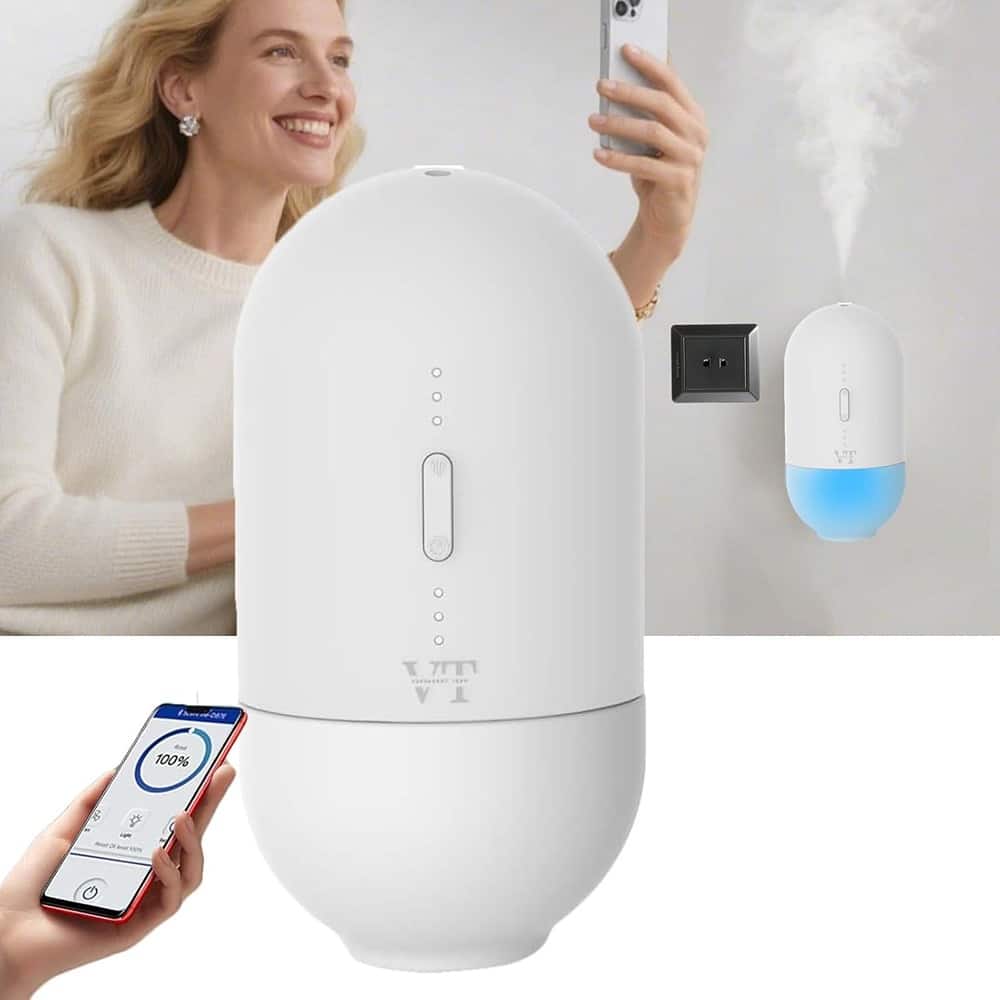 RTMB - Plug-In Waterless Diffuser – 5oz, Bluetooth/App, 600 sq.ft., White