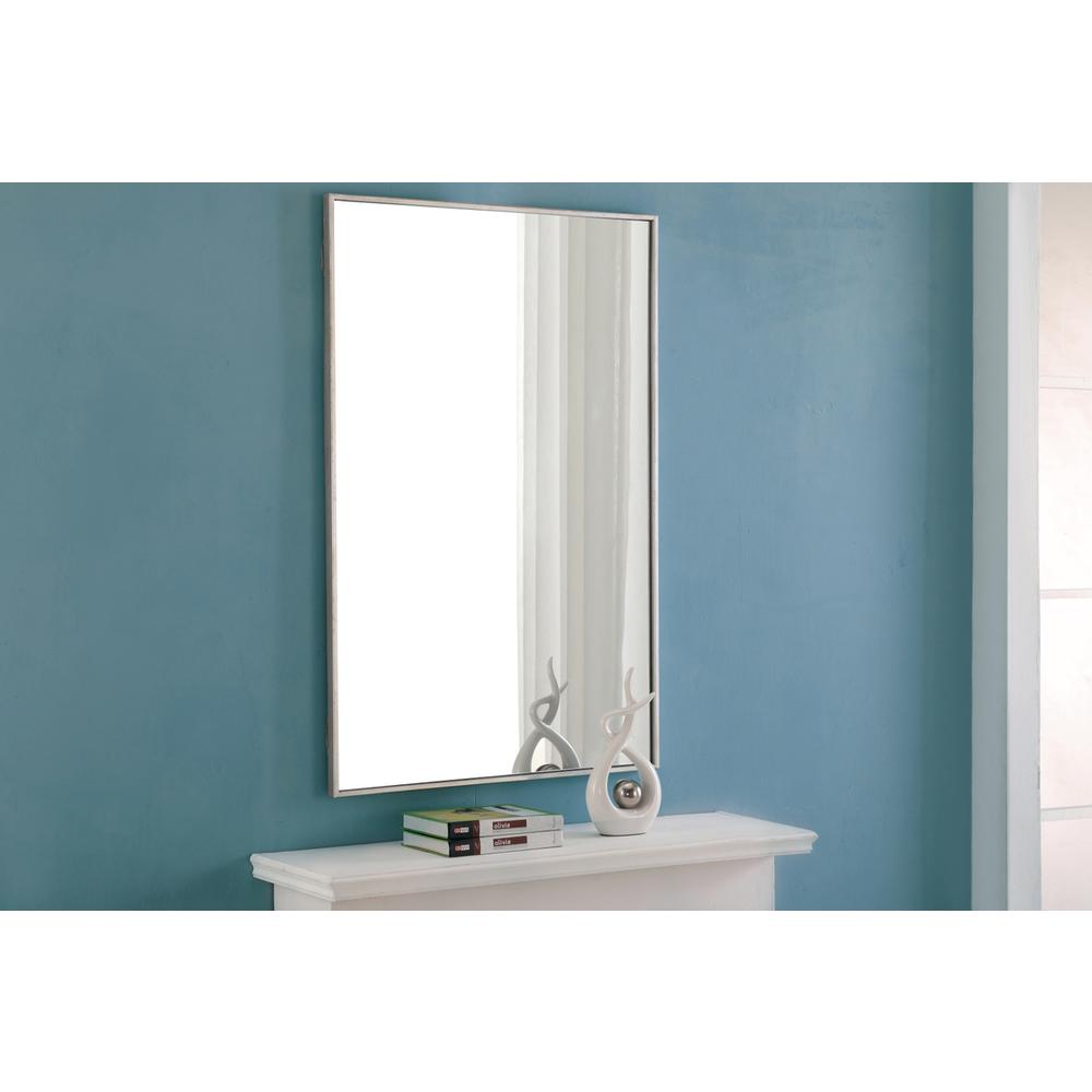 Alt View 8. Elegant Decor - Metal frame Rectangle Mirror 28 inch Silver - Silver.