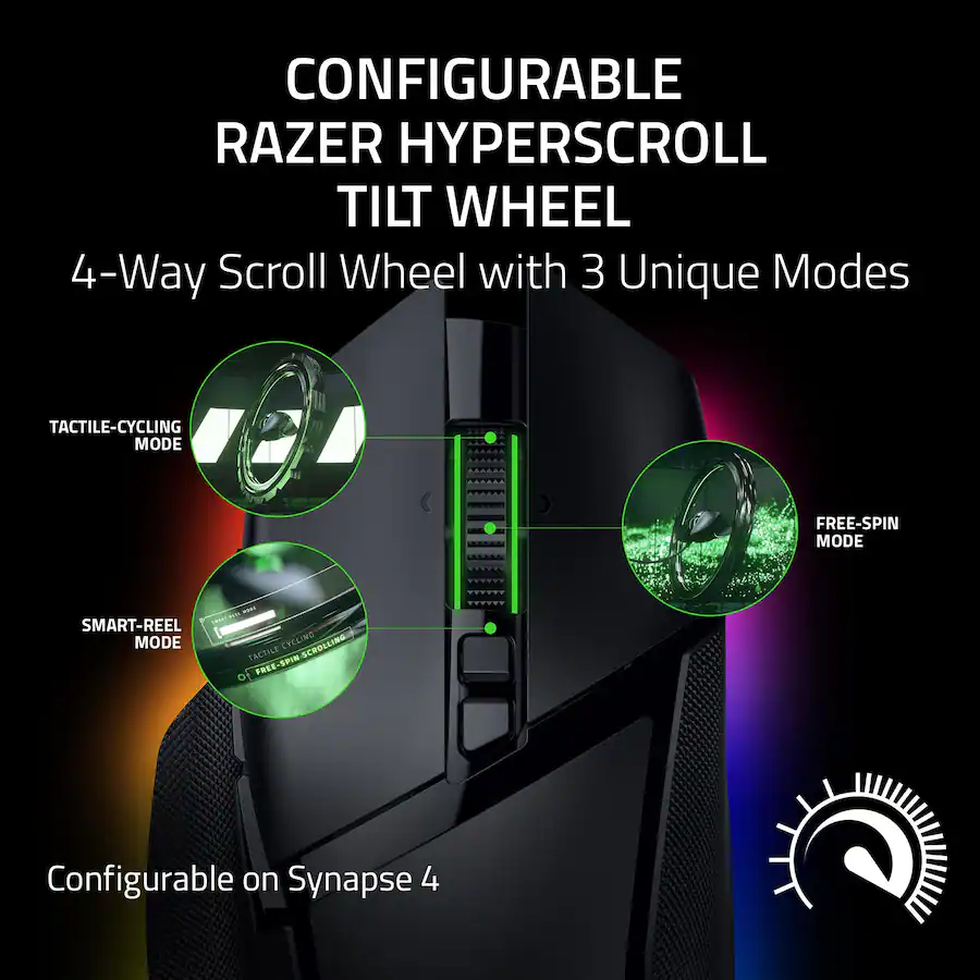 Three Circle Razer Razer Basilisk V3 Pro 35K Optical Gaming Mouse with HyperScroll Tilt ...