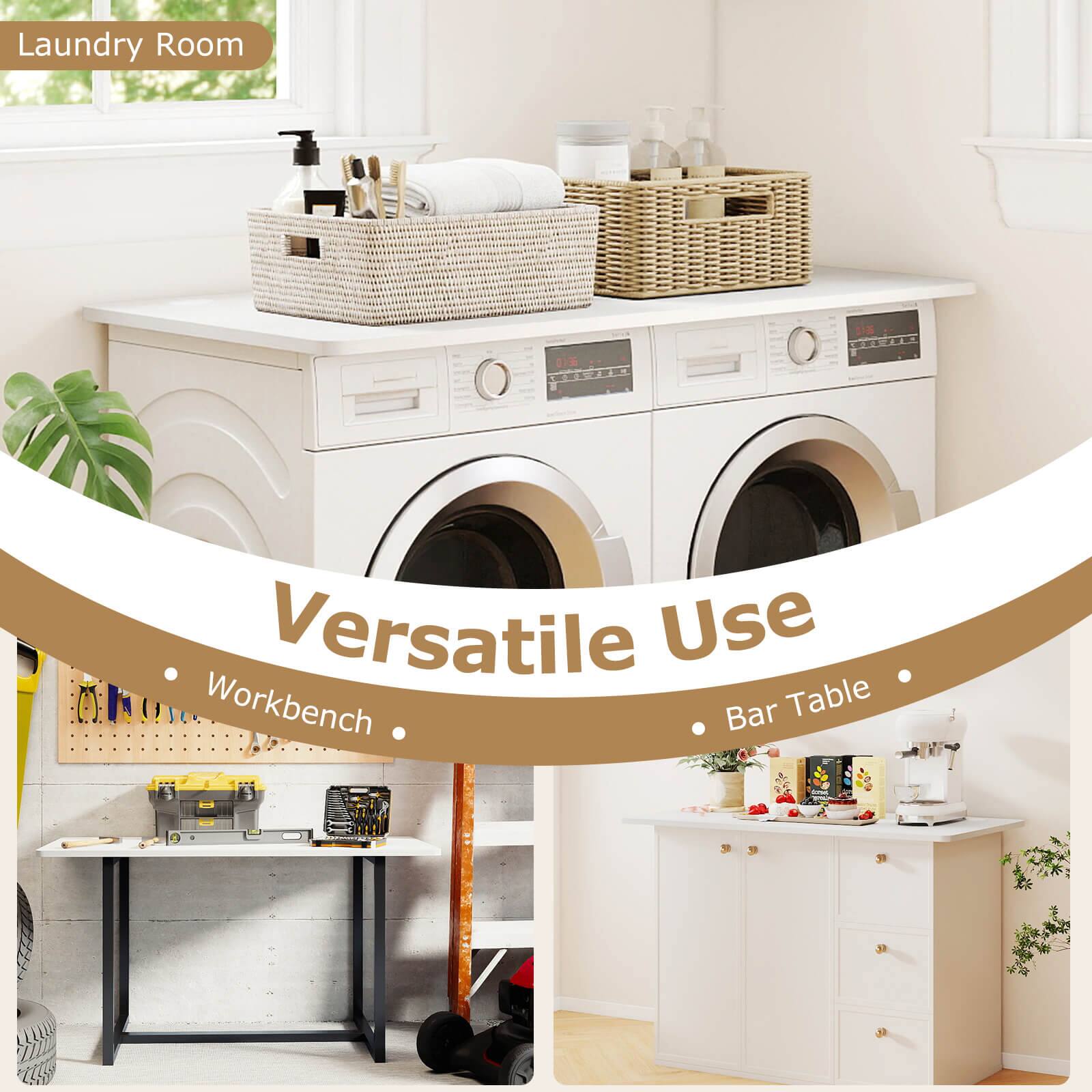 Laundry Room

Versatile Use
- Workbench
- Bar Table