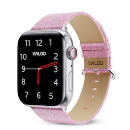 Waloo - Sparkly Brilliance Leather Band For Apple Watch - 40/41/42mm - Pink