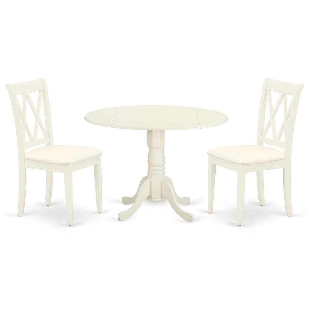 Back. East West Furniture - Dining Room Set Linen White - Linen White.