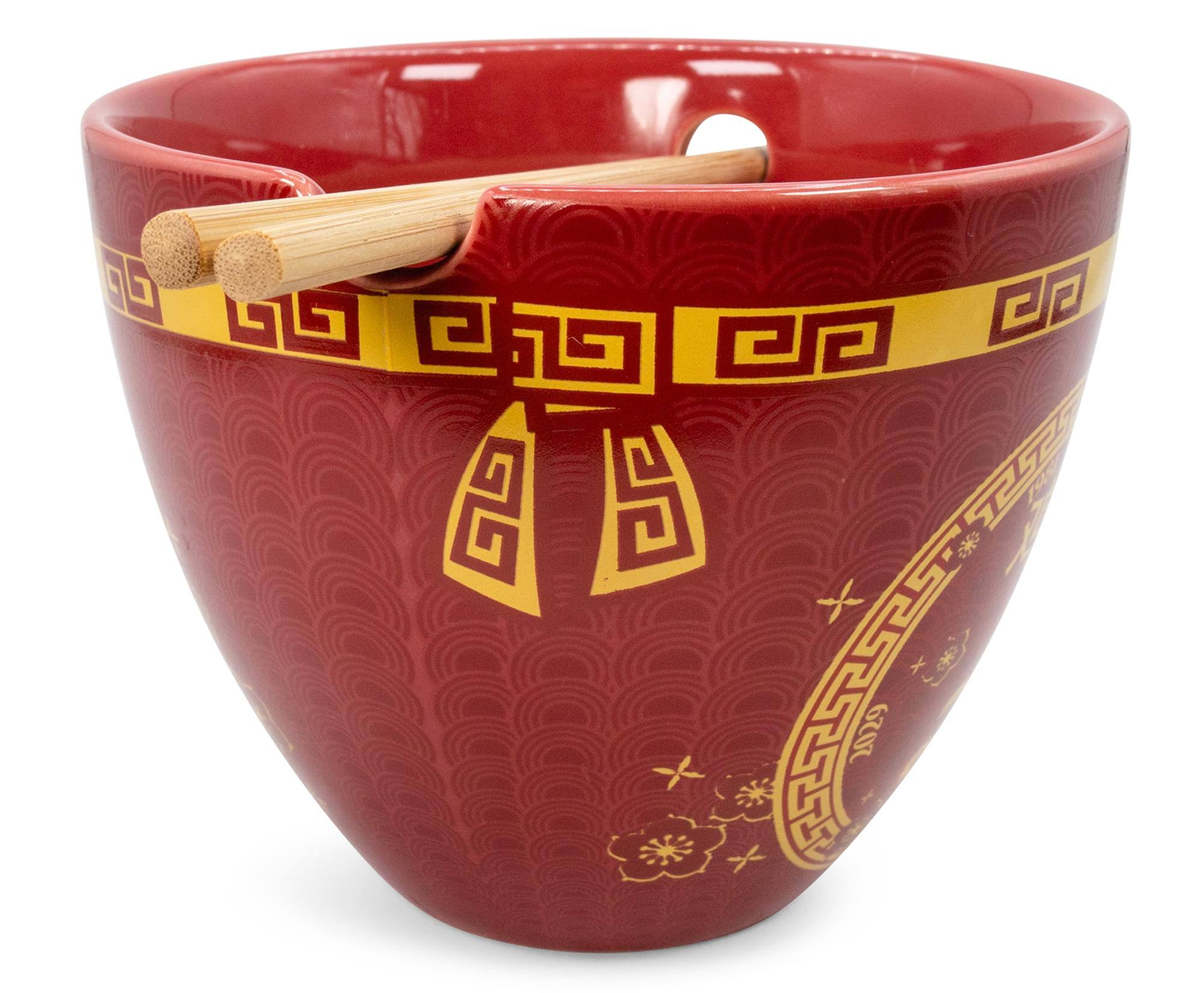Alt View 10. Boom Trendz - Year Of The Rooster Chinese Zodiac 16-Ounce Ramen Bowl and Chopstick Set - Red.