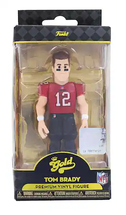 Funko F 12 J TRALL LEAGUE NATIONE 100 OTA M FI OUT N LENGUE N GONE LVR LA 788776127 Gold TOM BRADY NFL PREMIUM VINYL FIGURE WARNING: CHOKING HAZARD. ATTENTION: DANGER I TOUFEMENT. ADVERTENCIA: PELIGRO DE ASFIXIA Small parts. Not suitable for children under 36 months. Petites pièces. Ne convient pas aux enfants de moins de 36 mois. Partes pequeñas. No es adecuado para niños menores de 36 meses