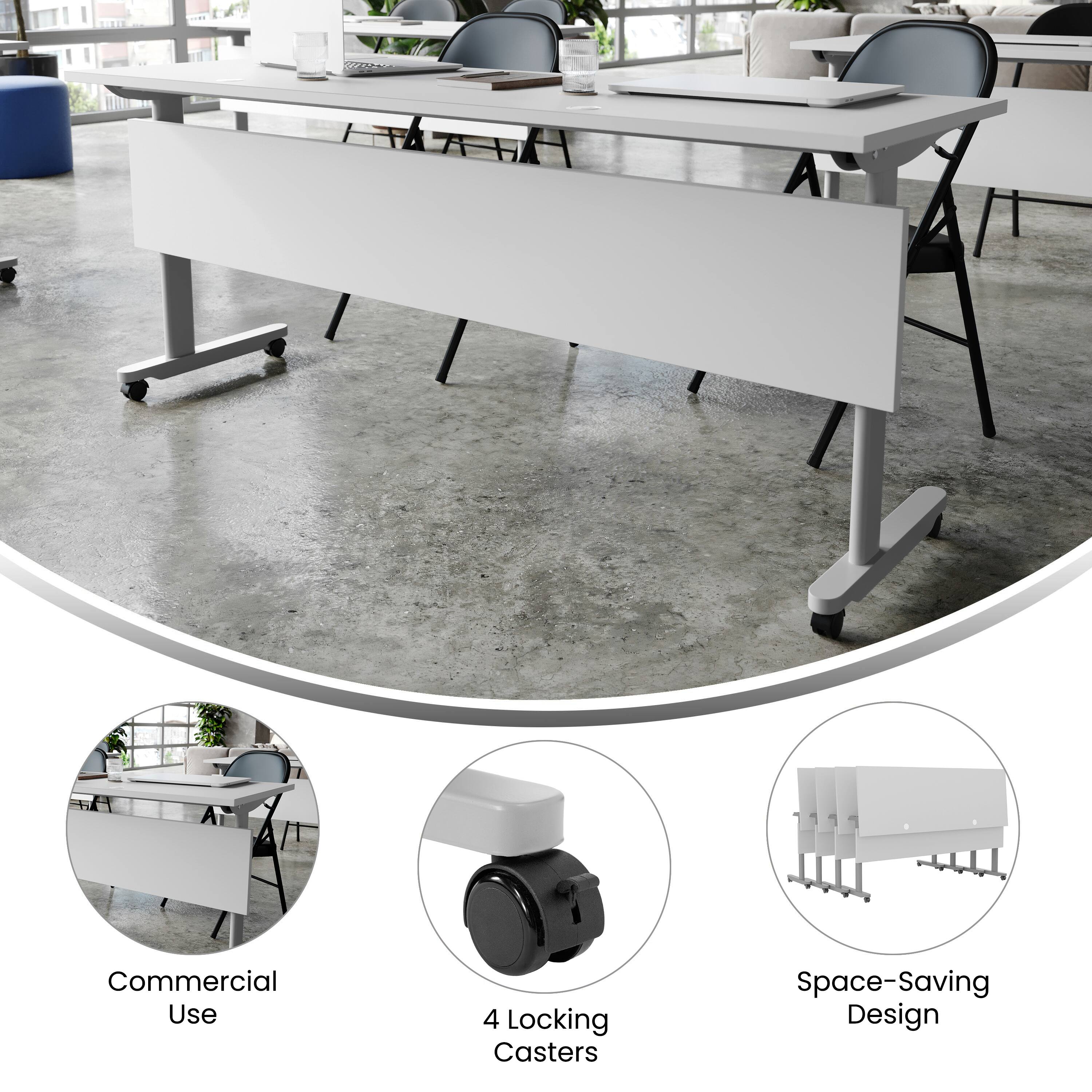 Commercial Use  
4 Locking Casters  
Space-Saving Design