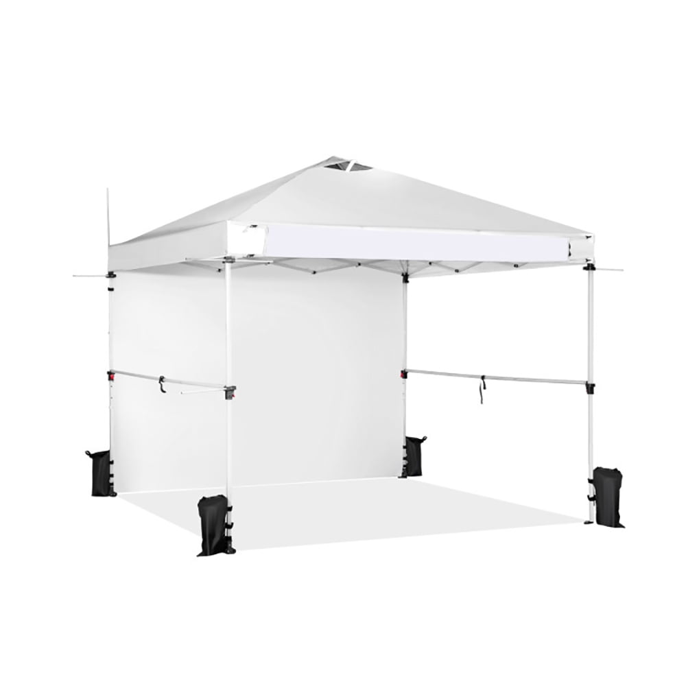 Angle. Kadyn - 10 x 10 Feet Foldable Commercial Pop-up Canopy with Roller Bag and Banner Strip-White, Outdoor Gazebo Party Tent.