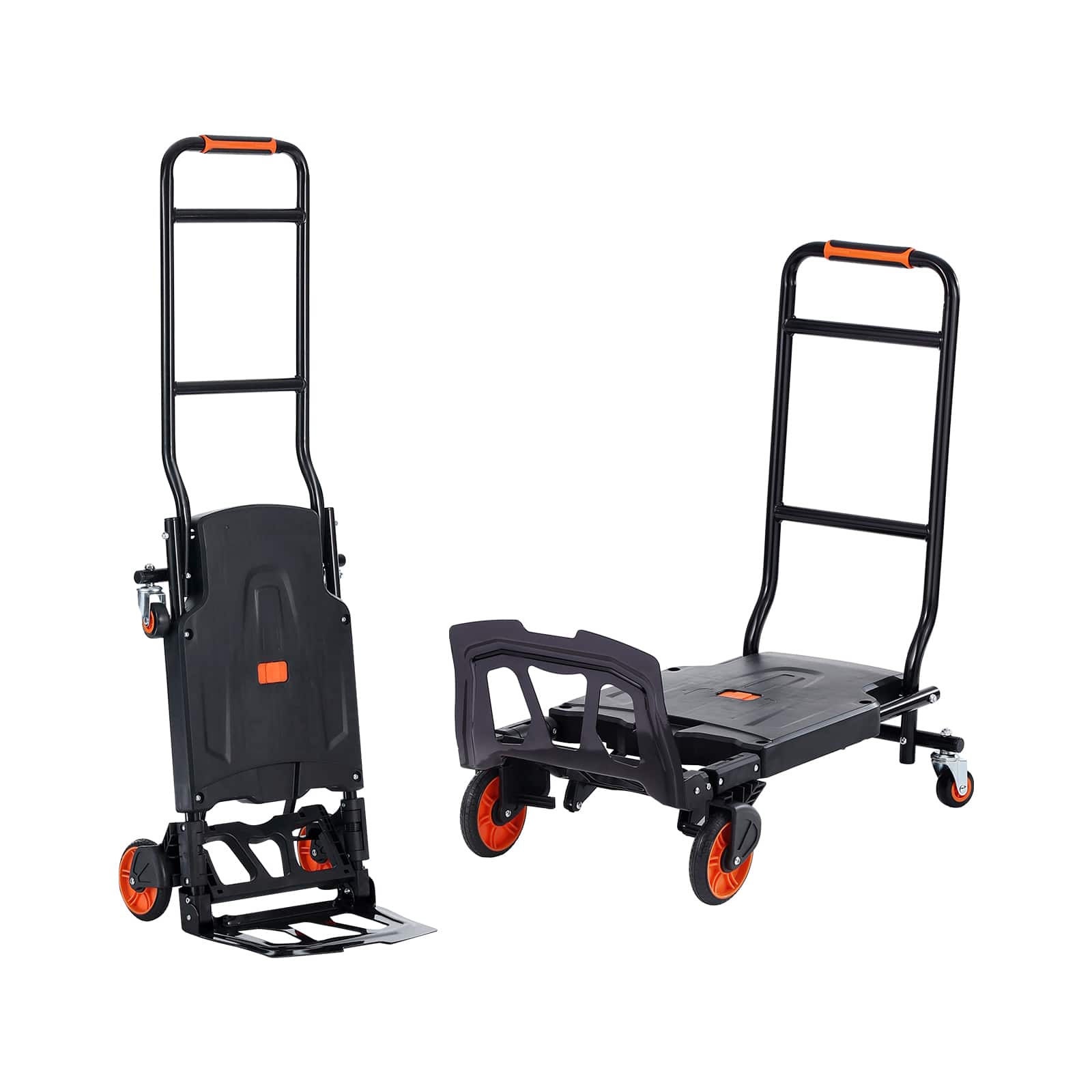 VEVOR - Aluminum Hand Truck, 2 in 1, 300 lbs Load Capacity, Heavy Duty Industrial Convertible Folding Hand Truck and Dolly - Black price history on PriceWatchPro