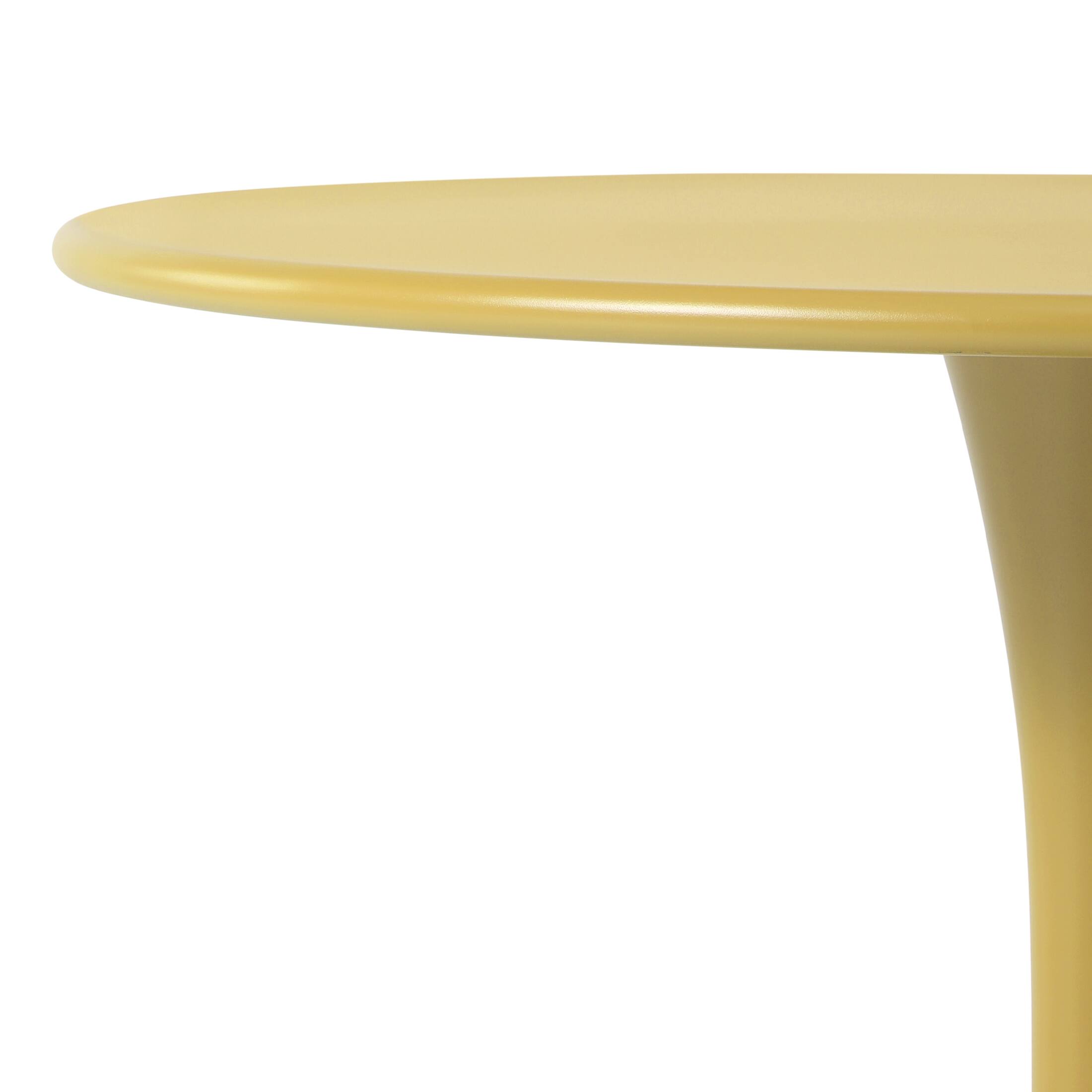 Back. WestinTrends - WestinTrends Playa 31.5" Round Outdoor Indoor Metal Cocktail Dining Table - Yellow.