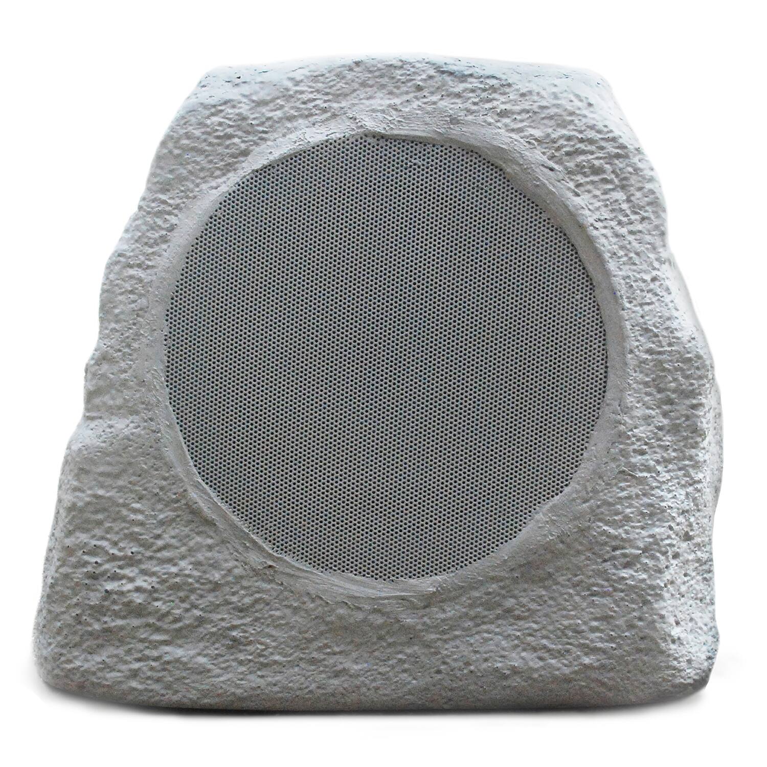Alt View 5. ION Audio - Glow Stone Link Solar Bluetooth Multi-Sync 10W Outdoor Rock Speaker with LED Lights - Gray.