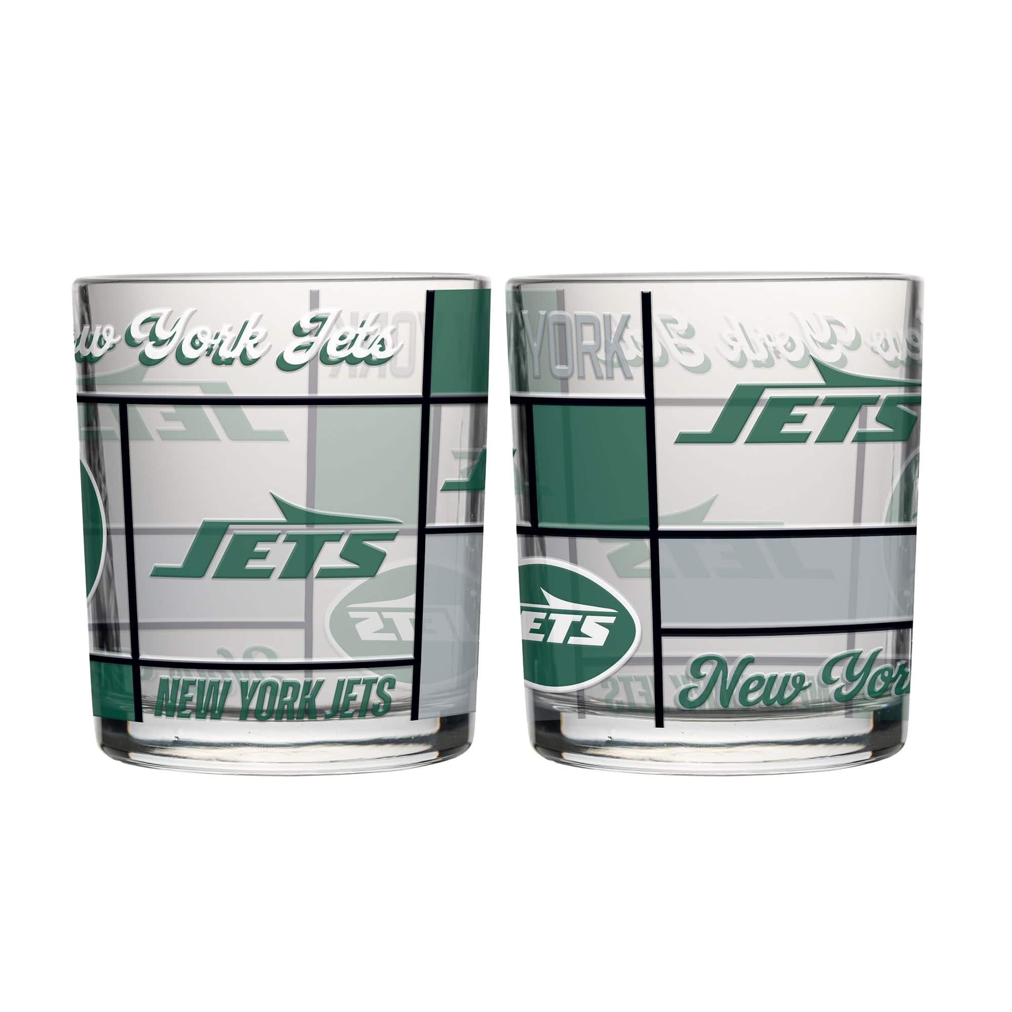 Logo Brands - 12oz. Quilted Stained Two-Pack Rocks Glass Set - Multicolor