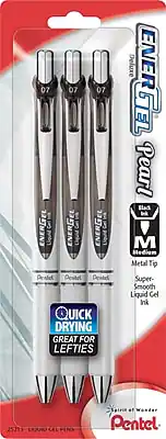 07 07 07 ENERGEL Pearl
ENERGEL
Black Ink
M Medium
Metal Tip
Super-Smooth Liquid Gel Ink
QUICK DRYING
GREAT FOR LEFTIES
Pentel
Spirit of Wonder