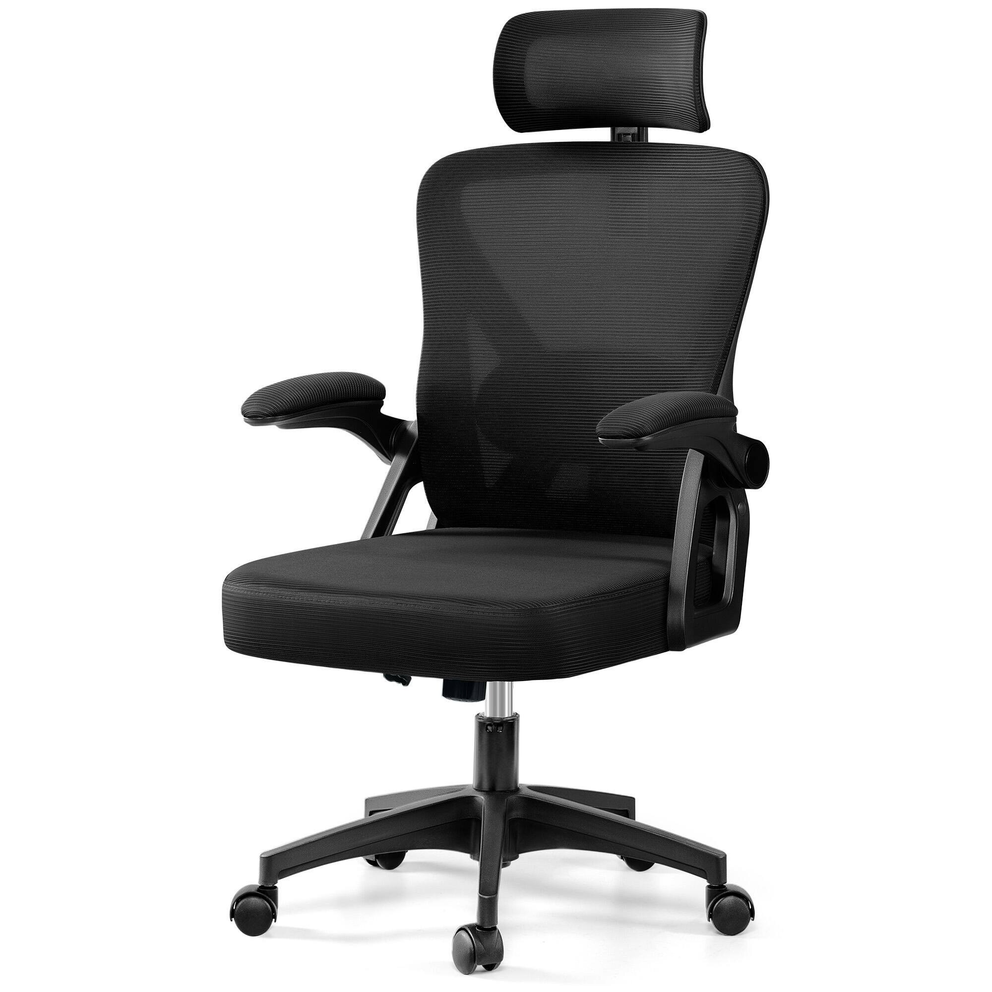 Alt View 5. KERDOM - High Back Ergonomic Office Chair with Adjustable Headrest & Lumbar Support Tilt Reclining Computer Chair for Home Office - Black.