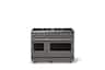 Viking - 48 in. Wide 8 Burner Pro 5 Series 7.3Cu. Ft. Freestanding Sealed Dual Fuel Convection Range/Griddle - Damascus Gray - Damascus Gray