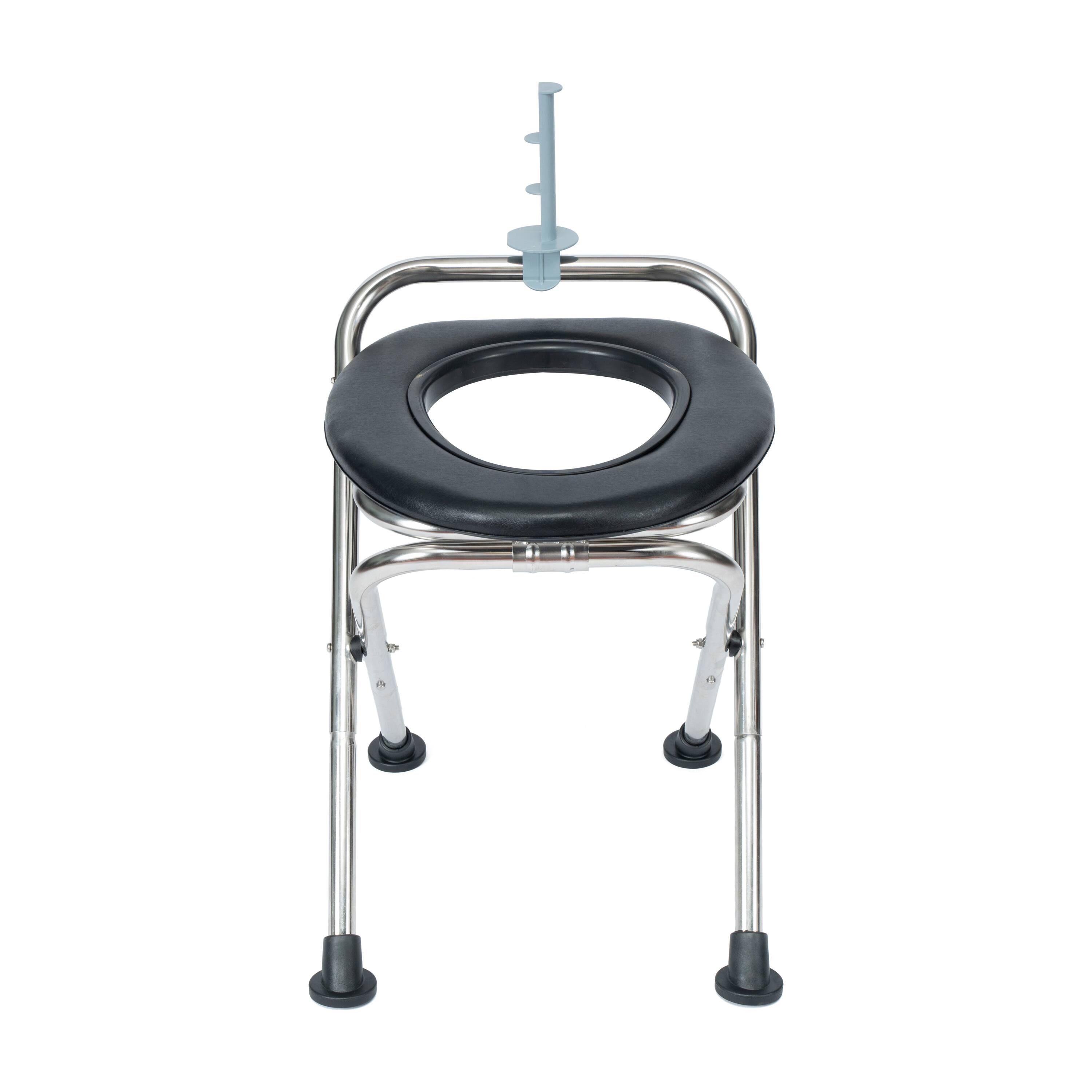 Alt View 10. Emma + Oliver - Portable Folding Travel Toilet with Cushioned Seat and Non-Slip Feet - Silver/Black.