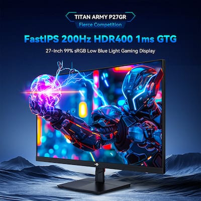Titan army P27GR 27 Inch 2K QHD Gaming Monitor, 200Hz Fast IPS 1ms Titan army P27GR 27 Inch 2K QHD Gaming Monitor, 200Hz Fast IPS 1ms