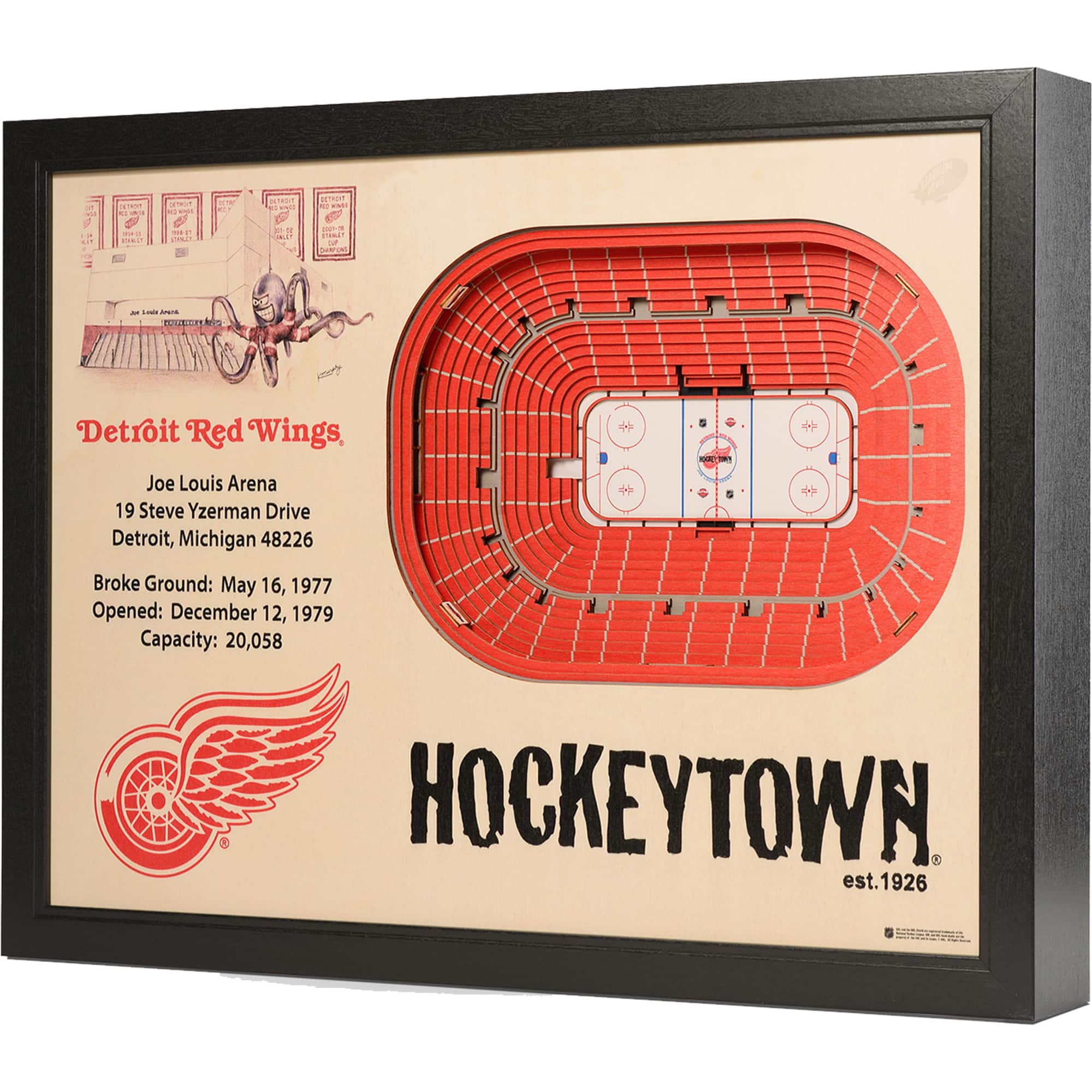 "YouTheFan - Detroit Red Wings 27"" x 21"" Joe Louis Arena Wall Art - Multicolor" price history on PriceWatchPro