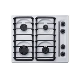 SUMMIT - 24" Wide 4-Burner Gas Cooktop - White