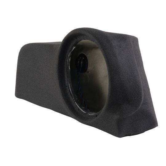 Left. NVX - 2012-2018 Ford Focus BOOST Box - Custom Fit Empty Single 10" Sealed Subwoofer Enclosure - Black.