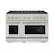 Front. ZLINE - 48 in. Wide 8 Burner Autograph 6.7 cu. ft. Freestanding Paramount Gas DuoPro Range with Champagne Bronze Accents - Stainless Steel.