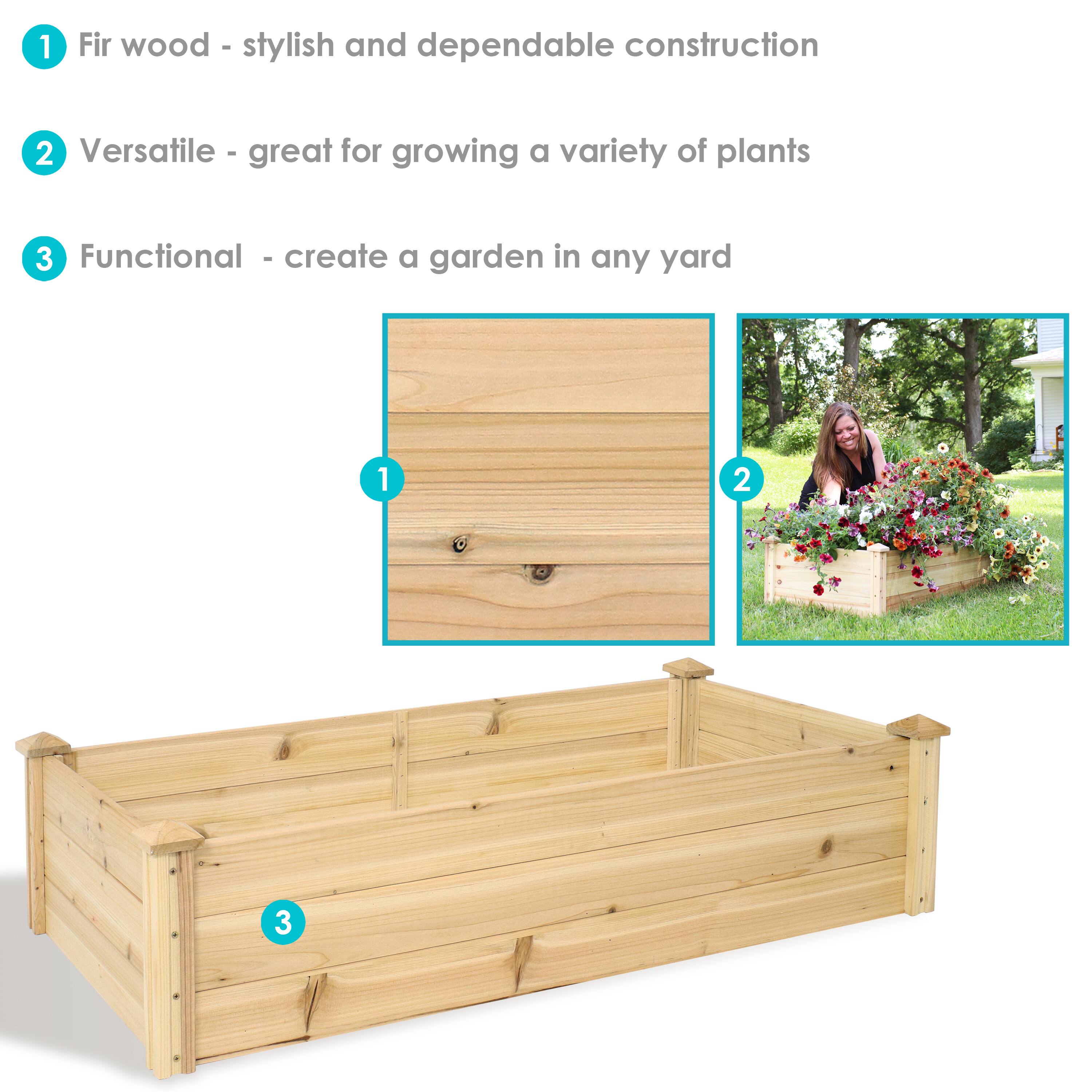 1. Fir wood - stylish and dependable construction
2. Versatile - great for growing a variety of plants
3. Functional - create a garden in any yard