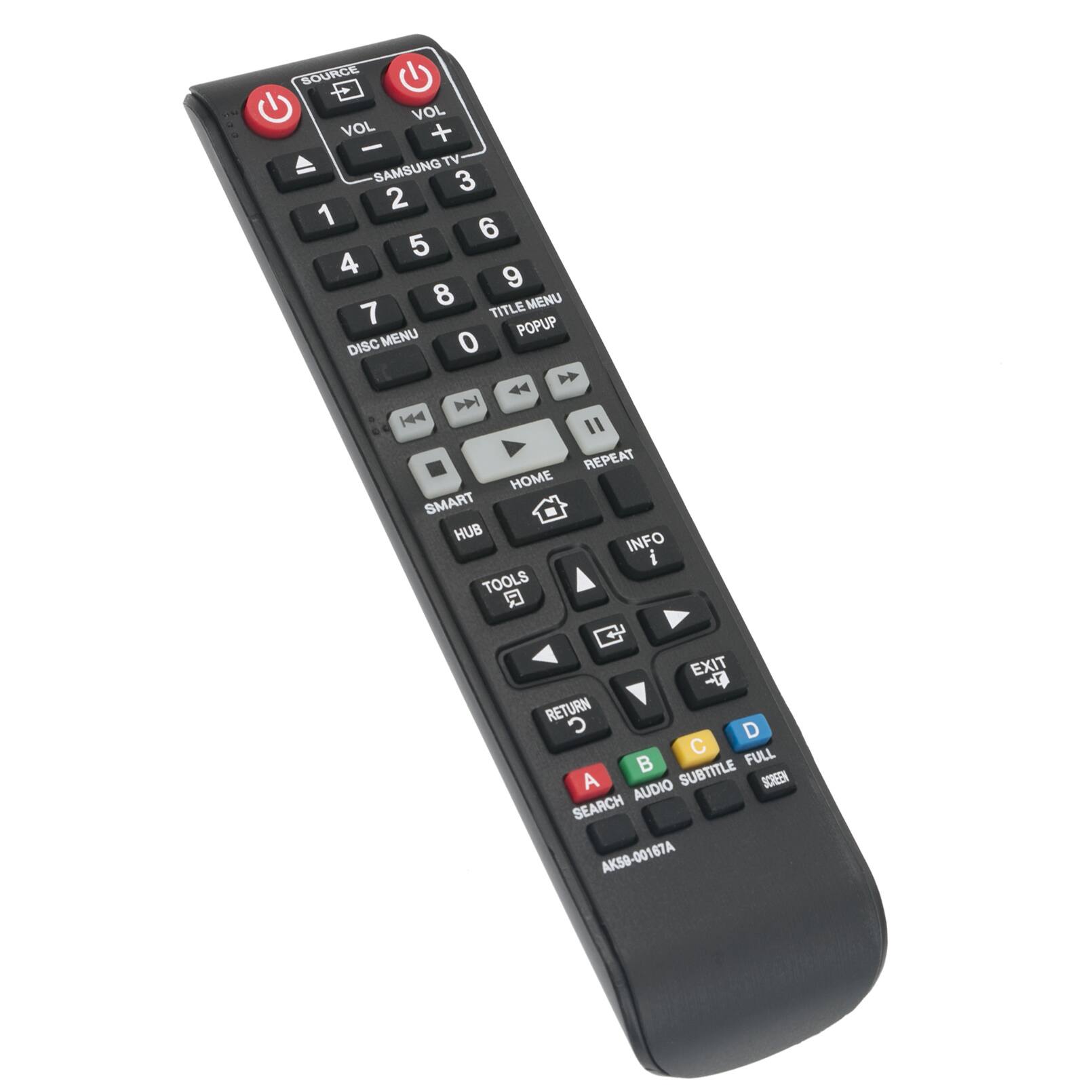 WINFLIKE - AK59-00167A sub AK59-00166A Replacement IR Remote Control fit for Samsung Blu-ray DVD Disc Player BD-J6300 - Black