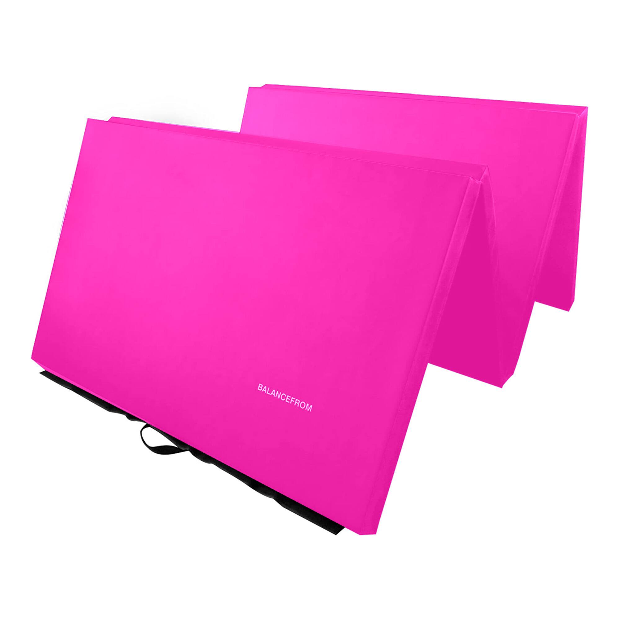 Alt View 8. BalanceFrom Fitness - BalanceFrom 4' x 8' x 2" All Purpose Folding Fitness Gymnastics Gym Mat, Pink - Pink.