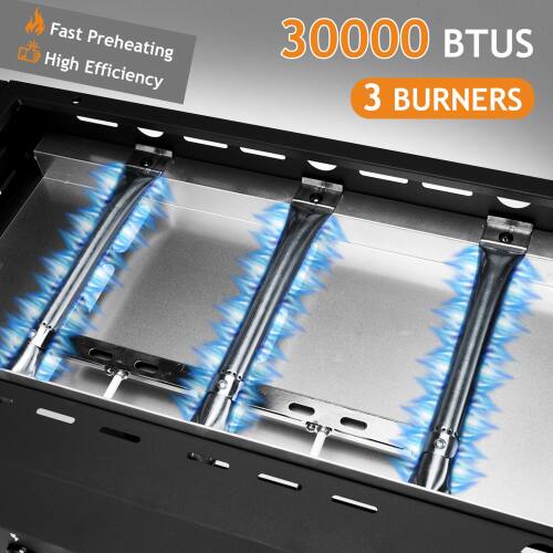 Fast Preheating  
High Efficiency  
30000 BTUS  
3 BURNERS