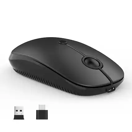 Front. Comfort Essence - Wireless Mouse Usb Macbook Mouse Dual Mode Cordless Mice With Nano And Receiver Compatible Pc Laptop All... - Black.