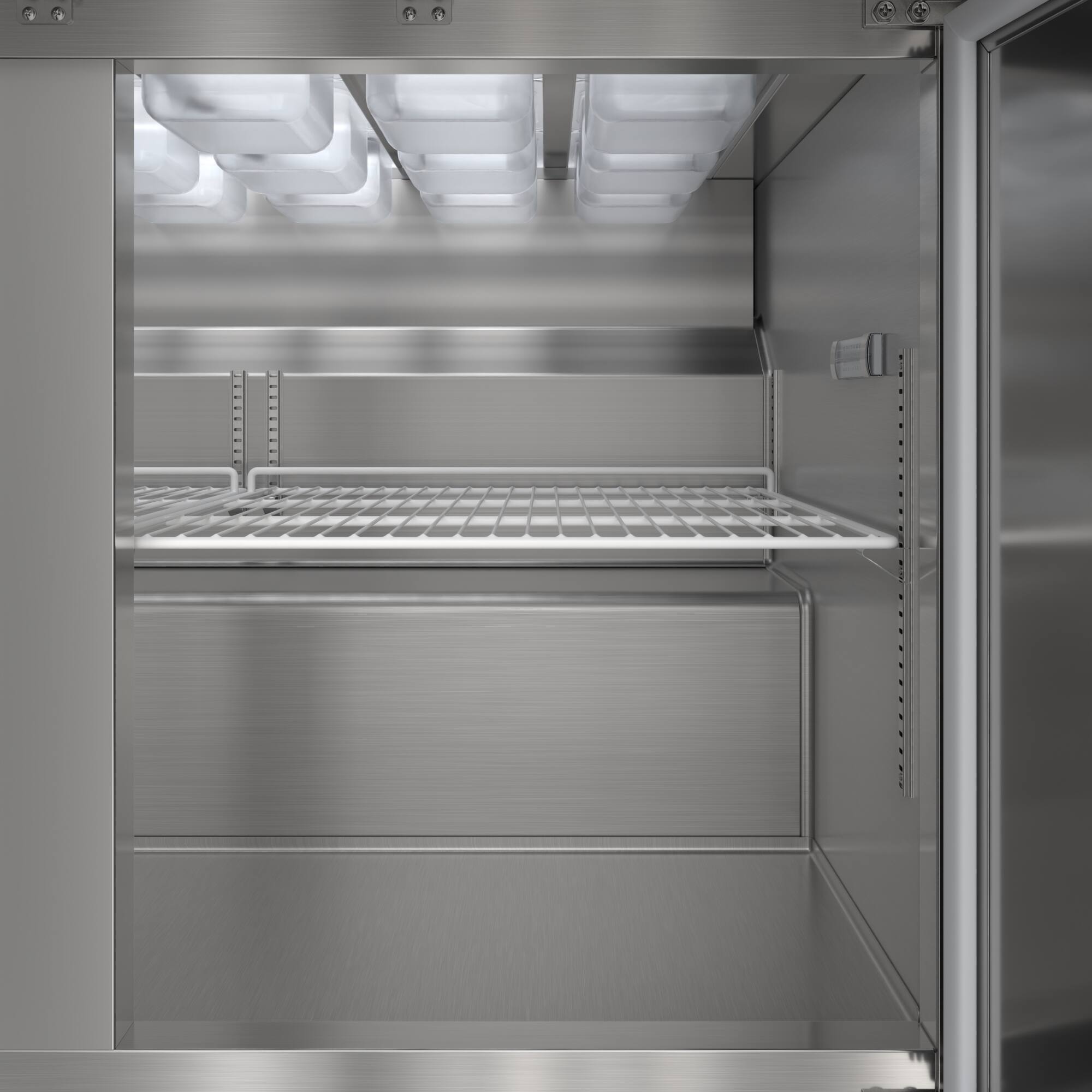 Alt View 5. Koolmore - 46 in. Commercial 2-Door Refrigerated Mega Salad and Sandwich Prep Table, 18 Pan Capacity and 14 Cu. Ft. of Storage - Stainless steel.