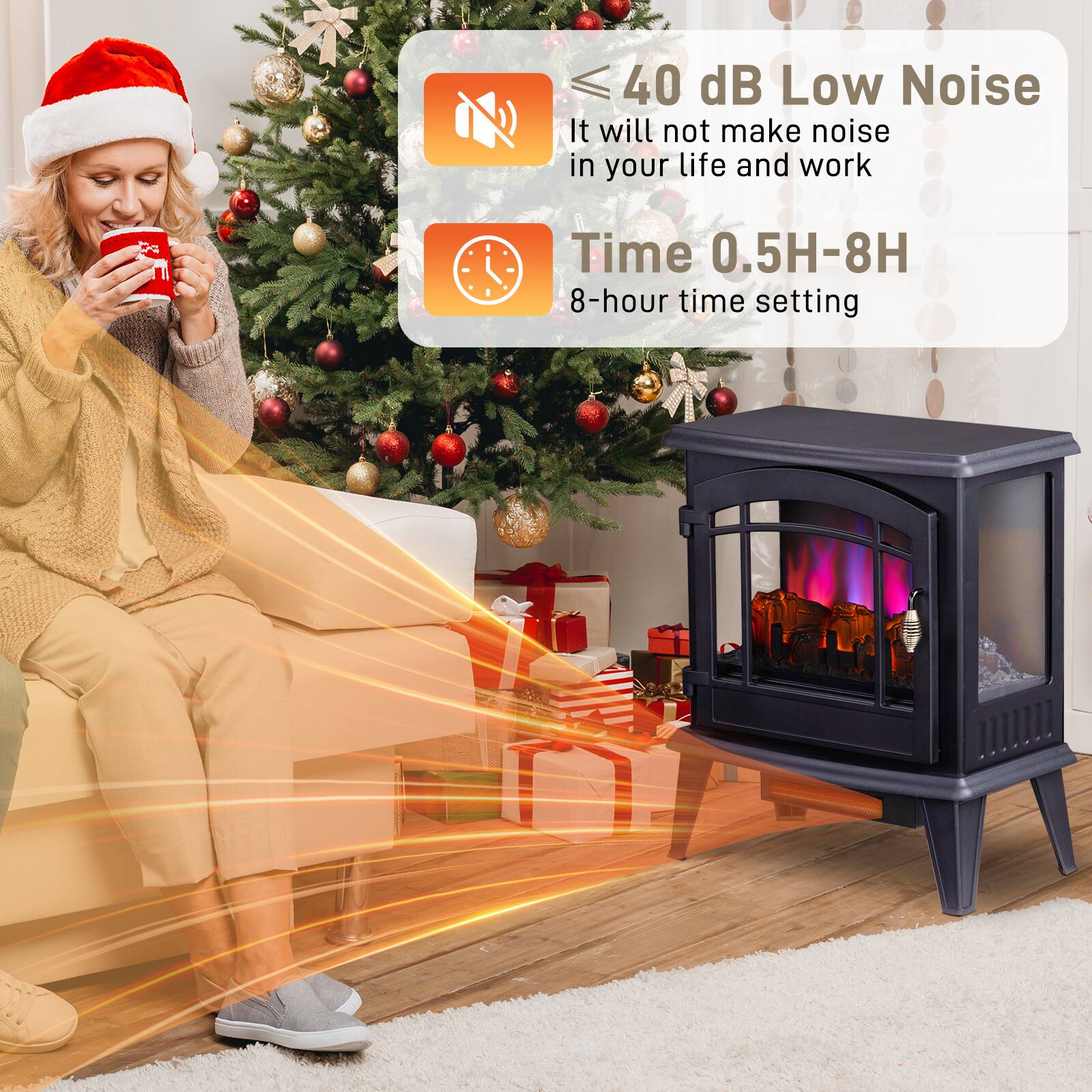 40 dB Low Noise  
It will not make noise in your life and work  

Time 0.5H-8H  
8-hour time setting