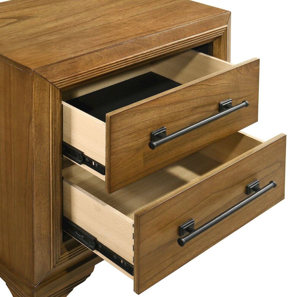 Alt View 1. New Classic Furniture - Talcott Wood 2-Drawer Nightstand in Honey/Brown - Honey.