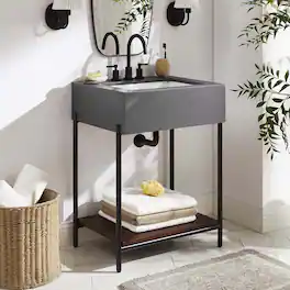 Etch 24" Bathroom Vanity with Sink by Modway - Black White