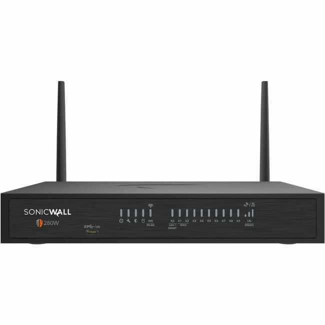SonicWall - TZ280W Network Security/Firewall Appliance - Intrusion Prevention - 8 Port - Gigabit Ethernet - 2.50 Gbit/s - Black